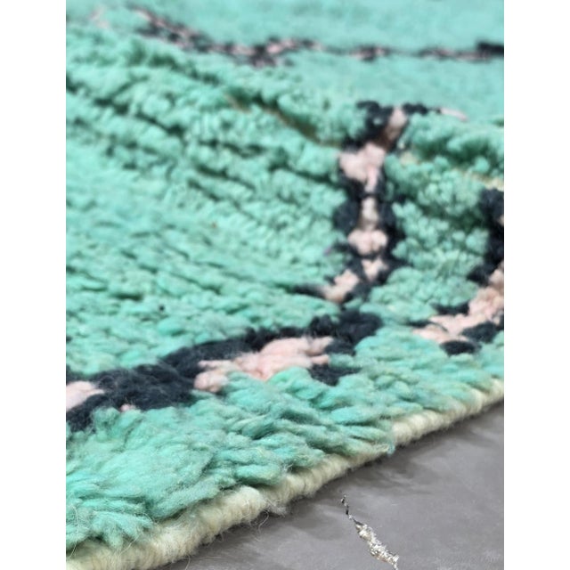 Abstract Mint Teal Moroccan Rug - 9.2 X 6.1 Ft For Sale - Image 3 of 8