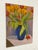 Realism Original Tulips in Blue Vase Still Life Painting For Sale - Image 3 of 12
