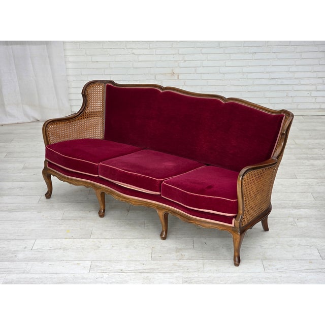 Danish 3-Seater Sofa in Velour, Ash and Mesh, 1950s For Sale - Image 17 of 18