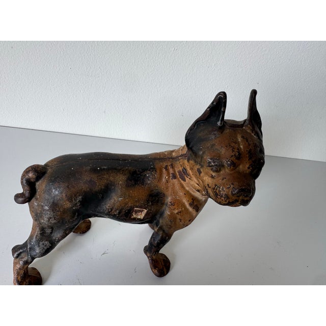 Antique Late 19th Century Cast Iron Boston Terrier Doorstop For Sale - Image 4 of 12