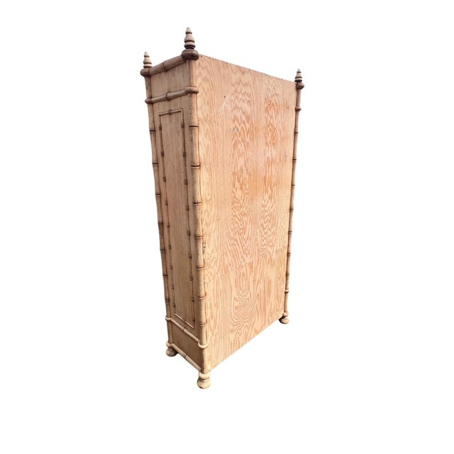 Vintage Faux Bamboo Armoire For Sale - Image 11 of 15