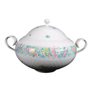 1970s Signed Rosenthal Bjorn Wiinblad Covered Casserole Dish in Romanze For Sale