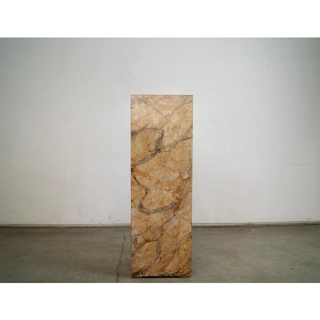 Paper 1970’s Postmodern Faux Marble Pedestal Column For Sale - Image 7 of 12
