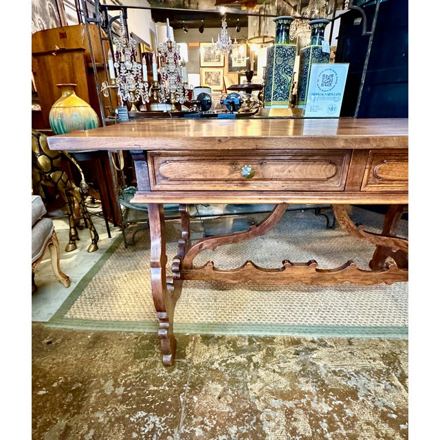 Italian Baroque-Style Writing or Side Table in Walnut, 19th Century For Sale - Image 10 of 14