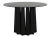 Black finished industrial steel is artisan fashioned into this 44" dining table with multiple tapered square legs...
