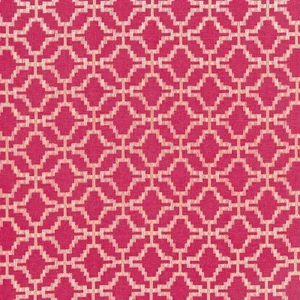 Schumacher Sarana Linen Embroidery Fabric in Raspberry