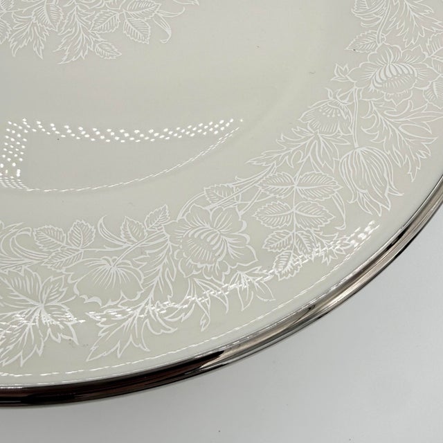 Vintage Lenox Moonspun Ivory & Platinum Dinnerware, Service for 6, Set of 18 For Sale - Image 10 of 11