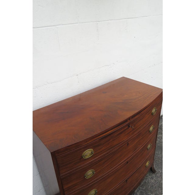 Hepplewhite 1800s Mahogany Inlay Bow Front Dresser Bathroom Vanity Chairish