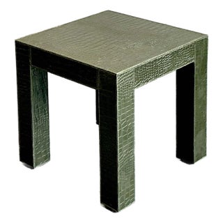 Vintage Boho Embossed Alligator Occasional Table For Sale