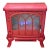 Vintage Red Metal Electric Faux Fireplace Heater For Sale