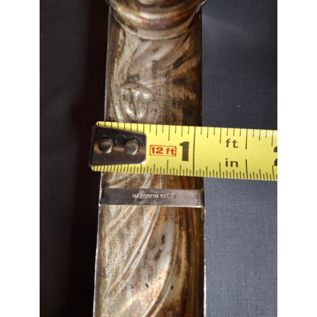 Mid-Century Modern Vintage Hazorfim Israel 925 Sterling Silver Mezuzah Case, Spiral Swirl Repousse For Sale - Image 3 of 18