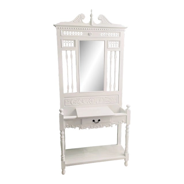 Early 20th Century White Hall Tree For Sale
