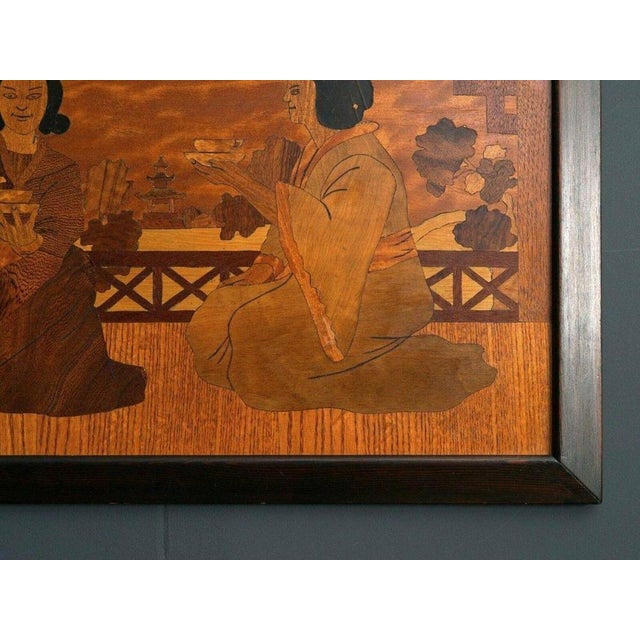 Japanese Intarsia Wood Marquetry Artwork For Sale - Image 5 of 11