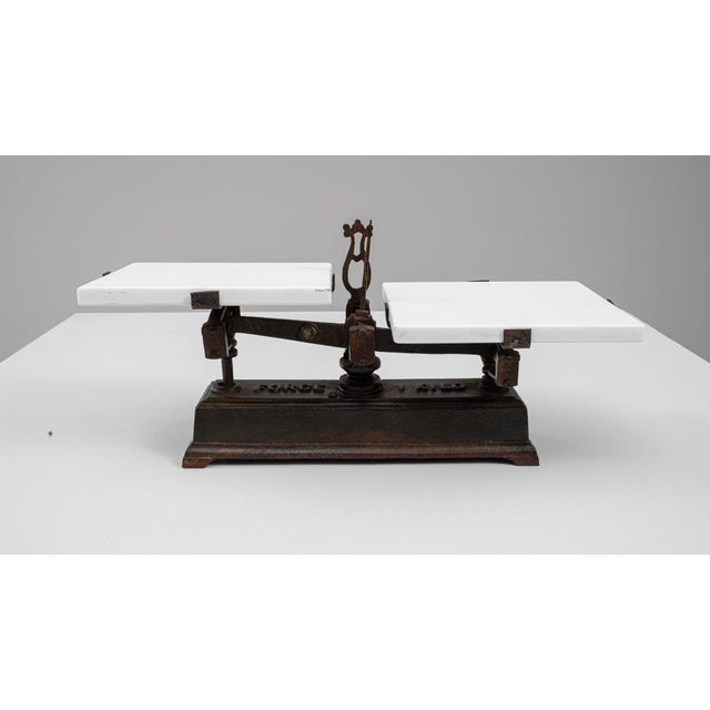 19th Century French Iron & Marble Scale For Sale - Image 10 of 18