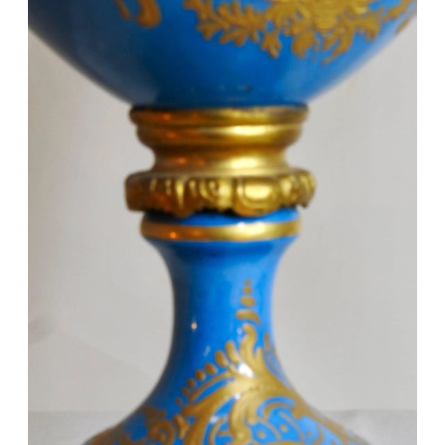 Metal 19th Century Sevre Urns Painted by e.f. Roger For Sale - Image 7 of 9