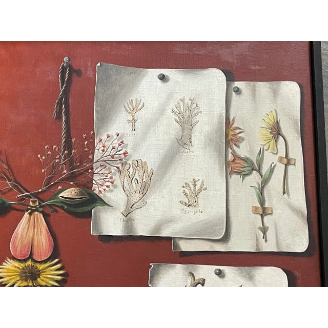 1960s Trompe l'Oeil Still Life Painting by Lucien Mathelin For Sale - Image 5 of 12