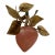 Asian Rose Quartz Carved Plum Fruit Hard Stone Leaves For Sale