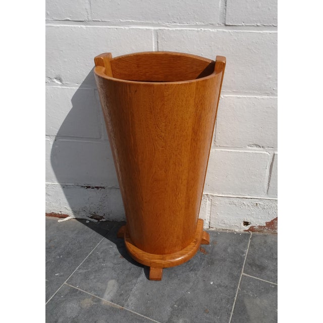 1970s Mid-Century Danish Oak Wall Umbrella Stand, 1970s For Sale - Image 5 of 10