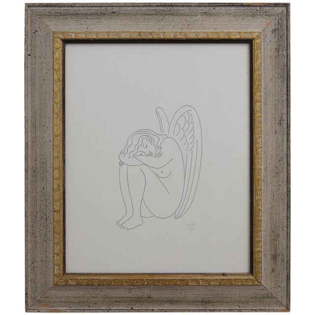 Ink Drawing Slumbering Angel 1994 For Sale In West Palm - Image 6 of 6