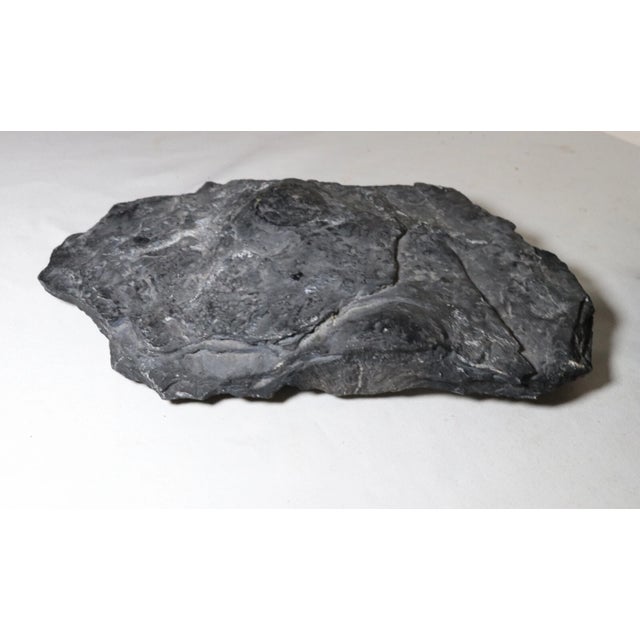 Antique Handmade Carved Black Stone Brass Ornate Inkwell Paperweight Writing Set For Sale - Image 9 of 12