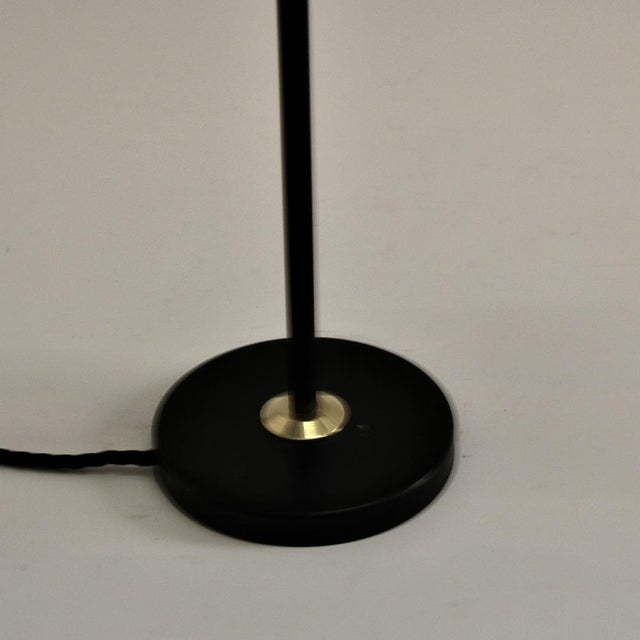 Mid-Century Adjustable Brass Double Shade Lamp attributed to Jacques Biny for Luminalité, 1950s For Sale - Image 17 of 18