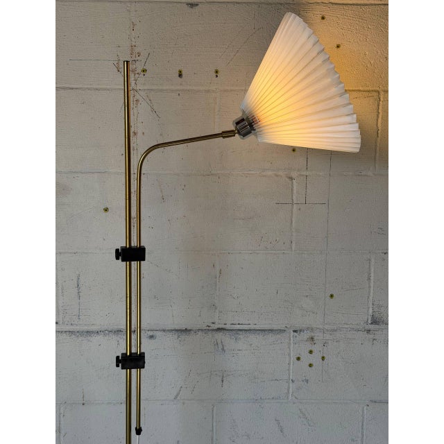 1960s Brass Floor Lamp With Adjustable Swing Arm Danish Mid-Century Modern 1960s For Sale - Image 5 of 10