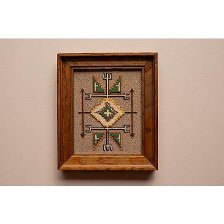 Mid 20th Century Southwestern Framed Sand Paintings - Pair For Sale - Image 4 of 10