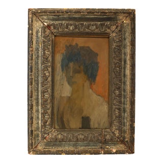 Alex Minewski Oil Painting – Portrait on Board, Grande Chaumiere, Pennsylvania Academy of Fine Art For Sale