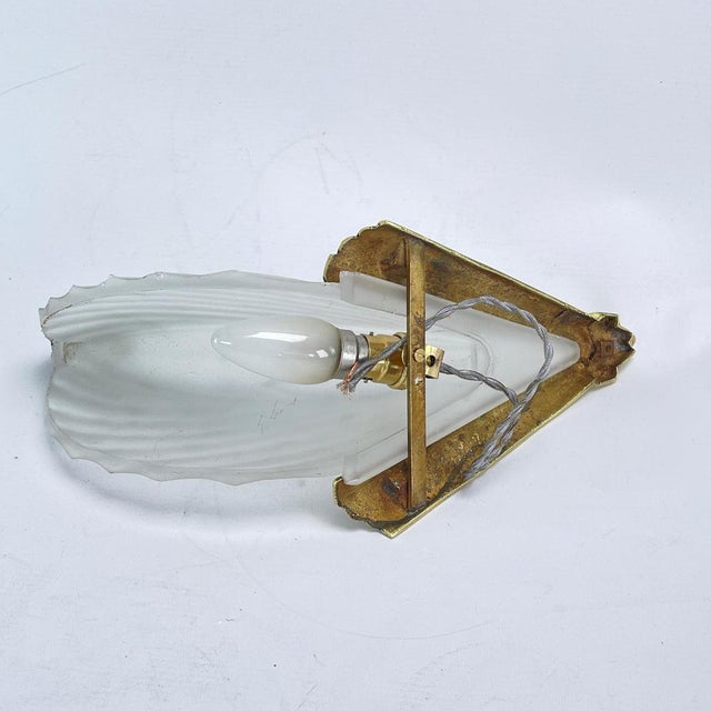 Gold Art Deco Wall Lamps in Bronze and Glass, 1930s For Sale - Image 8 of 9