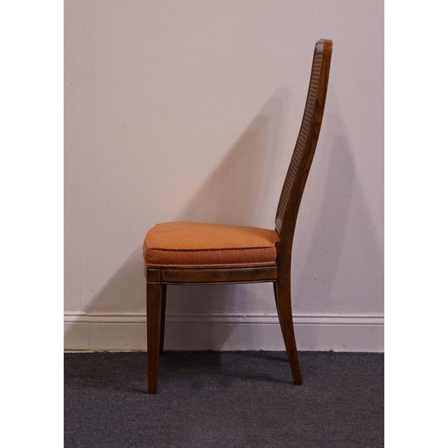 Late 20th Century Henredon Furniture Italian Modern Solid Pecan Cane Back Dining Side Chair 7500-28 For Sale - Image 5 of 12