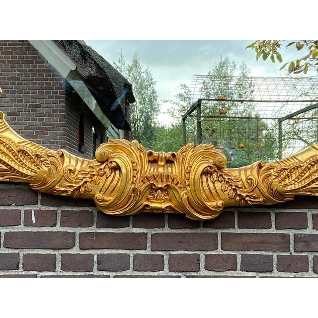 Gold 1970s Italian Rococo Gold Beech Wall Mirror For Sale - Image 8 of 12