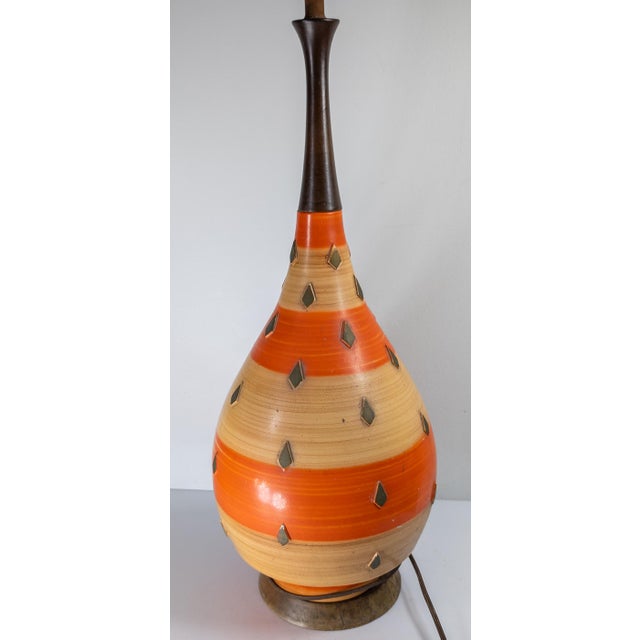 Wood Mid-Century Modern Plaster Colorful Table Lamp by Bel-Art For Sale - Image 7 of 14