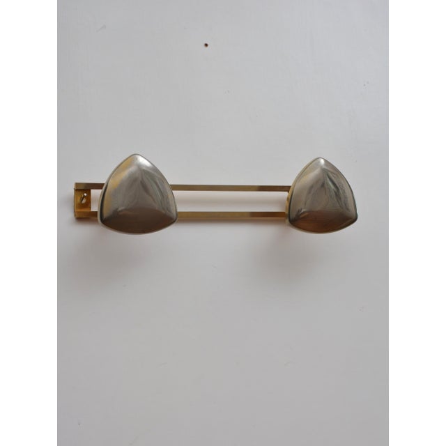 P0336 stylish and elegant art deco hooks in gold and silver colour metal, having two shield shaped coat hooks on two...