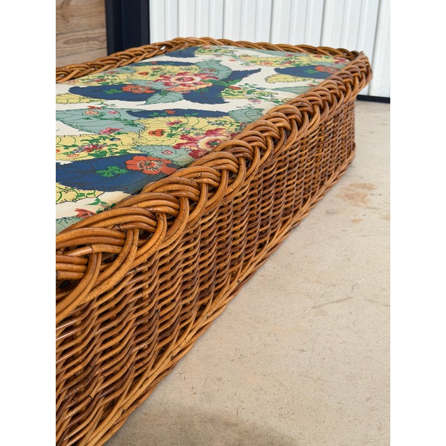 The Wicker Works Vintage Braided Rattan Backless Bench or Daybed For Sale - Image 9 of 12