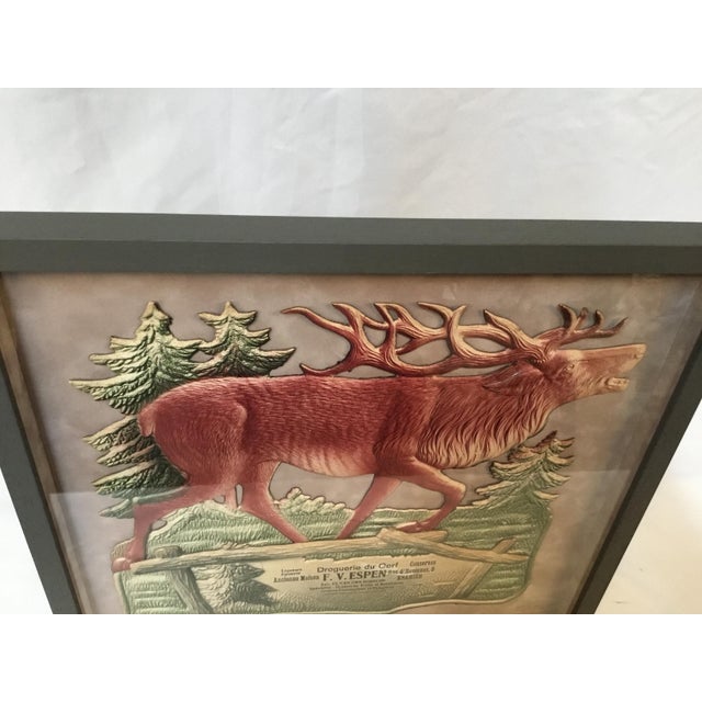 Wood Elk 3 -D Artwork Marked 5/22 Vintage 1950's For Sale - Image 7 of 7