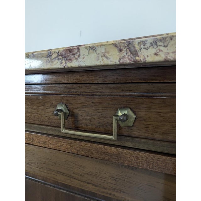 Wood Sideboard in Mahogany and Breccia Marble For Sale - Image 7 of 11