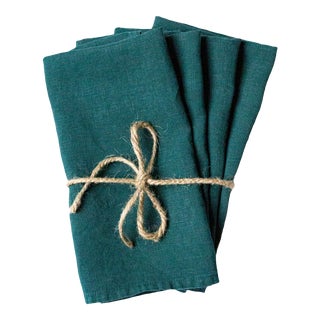 Forestt Linen Dinner Napkins- Set of 4 For Sale