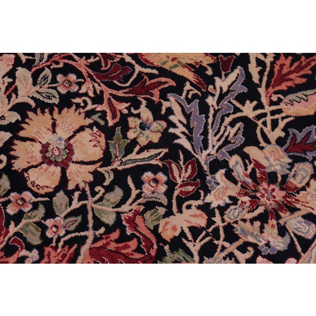 2000 - 2009 Shabby Chic Willaim Morris Design Black/Black Wool Rug - 9'0'' X 12'2'' For Sale - Image 5 of 10