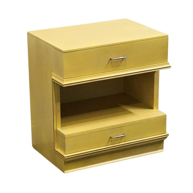 LINK TAYLOR White Contemporary Modern Nightstand 3014 24" High 22" Wide 16" Deep We specialize in high end used furniture...