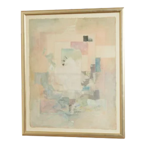 Postmodern Abstract Mixed Media Collage, Signed