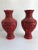 Red Antique Qing Dynasty Monumental Cinnebar & Lead Lacquer Baluster Vases - a Pair For Sale - Image 8 of 11