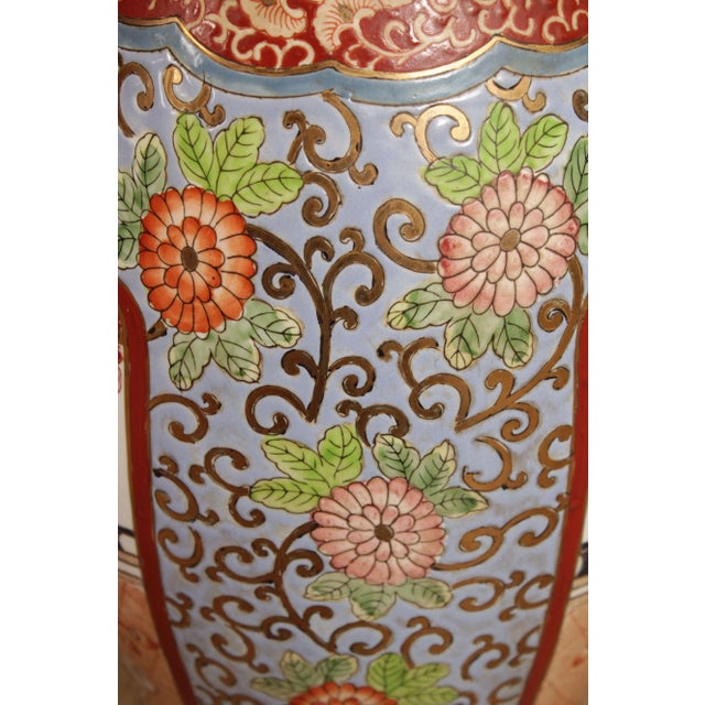 Ceramic Vintage Asian Porcelain Vase For Sale - Image 7 of 13