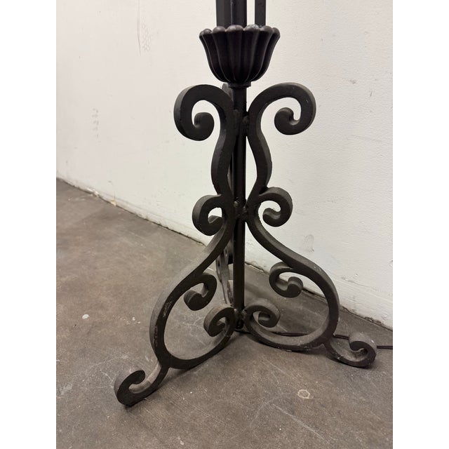 Vintage Art and Craft/Spanish Style Iron Work Floor Lamp For Sale - Image 12 of 12