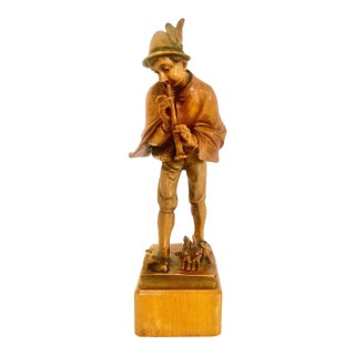 Tyrolian Wood Carving Depicting the Pied Piper of Hamelin For Sale