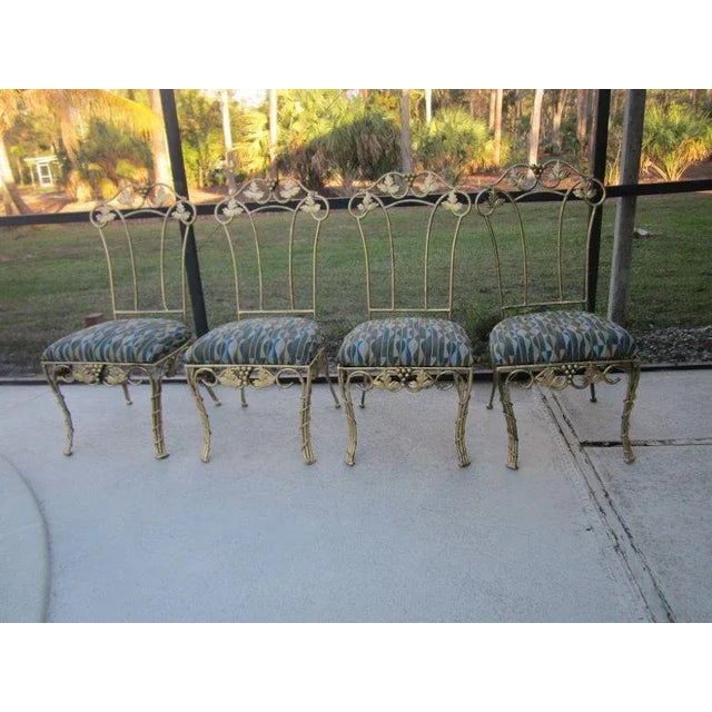 1990s Vintage Gold Metal Dining Chairs with Grape Leaf Design - Set of 4 For Sale - Image 13 of 13