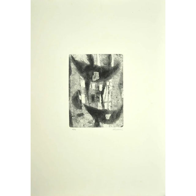 Marittima is an original black and white etching realized by Enrico Paulucci in 1964. Hand signed on the right margin....