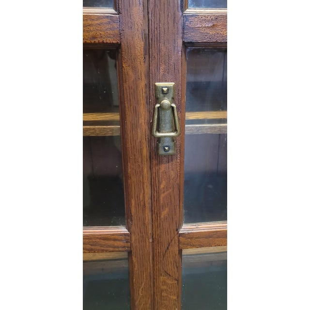 Cinnamon Antique Mission Oak Bookcase For Sale - Image 8 of 11
