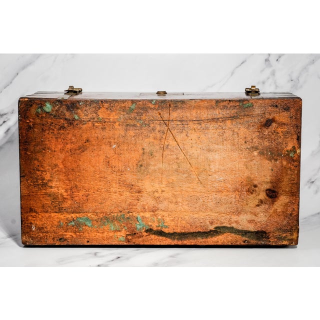 Incredible Large Victorian Antique Brass and Wood Writing Slope Box Lap Desk English Country Home Decor For Sale - Image 18 of 18