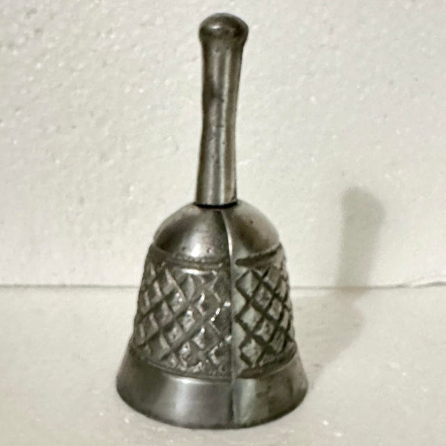 Traditional Vintage Twentieth Century Cast Pewter Bell For Sale - Image 3 of 8