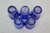 Late 20th Century Bohemian Blue Cut to Clear Crystal Polka Dot Shot Glasses Tumblers - Set of 5 For Sale - Image 4 of 11